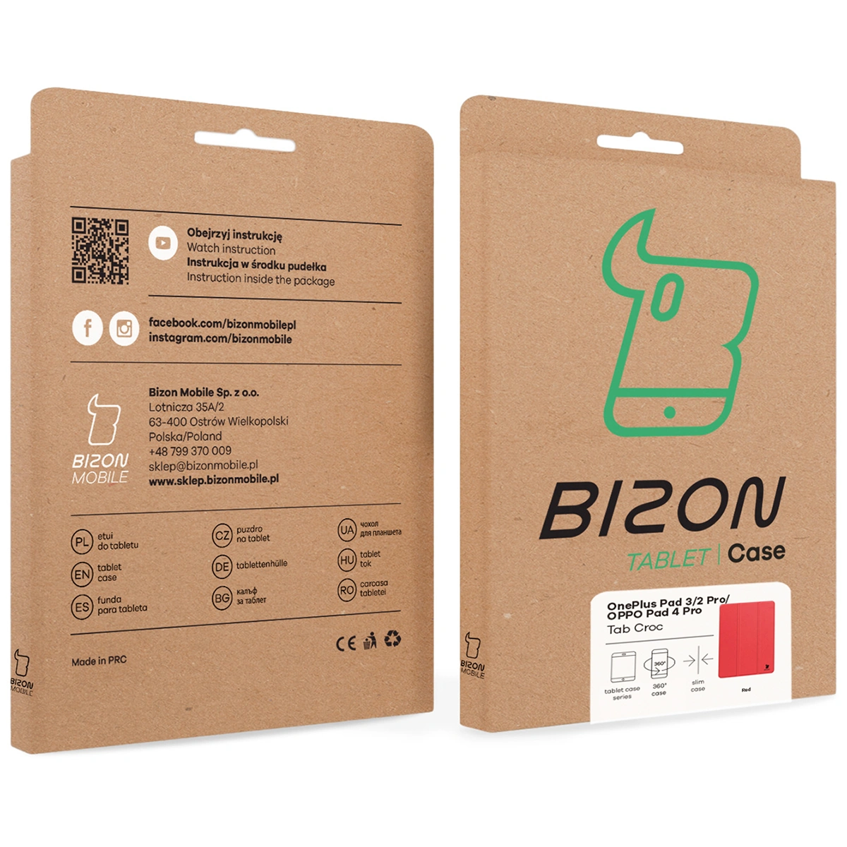 Kraftowe pudełko Bizon Case z dedykowaną etykietą do OnePlus Pad 3 / OnePlus Pad 2 Pro / OPPO Pad 4 Pro
